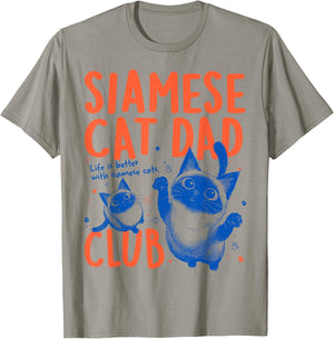 Siamese Cat Dad Club Men Father's Day T-Shirt - T-Shirt | Sand