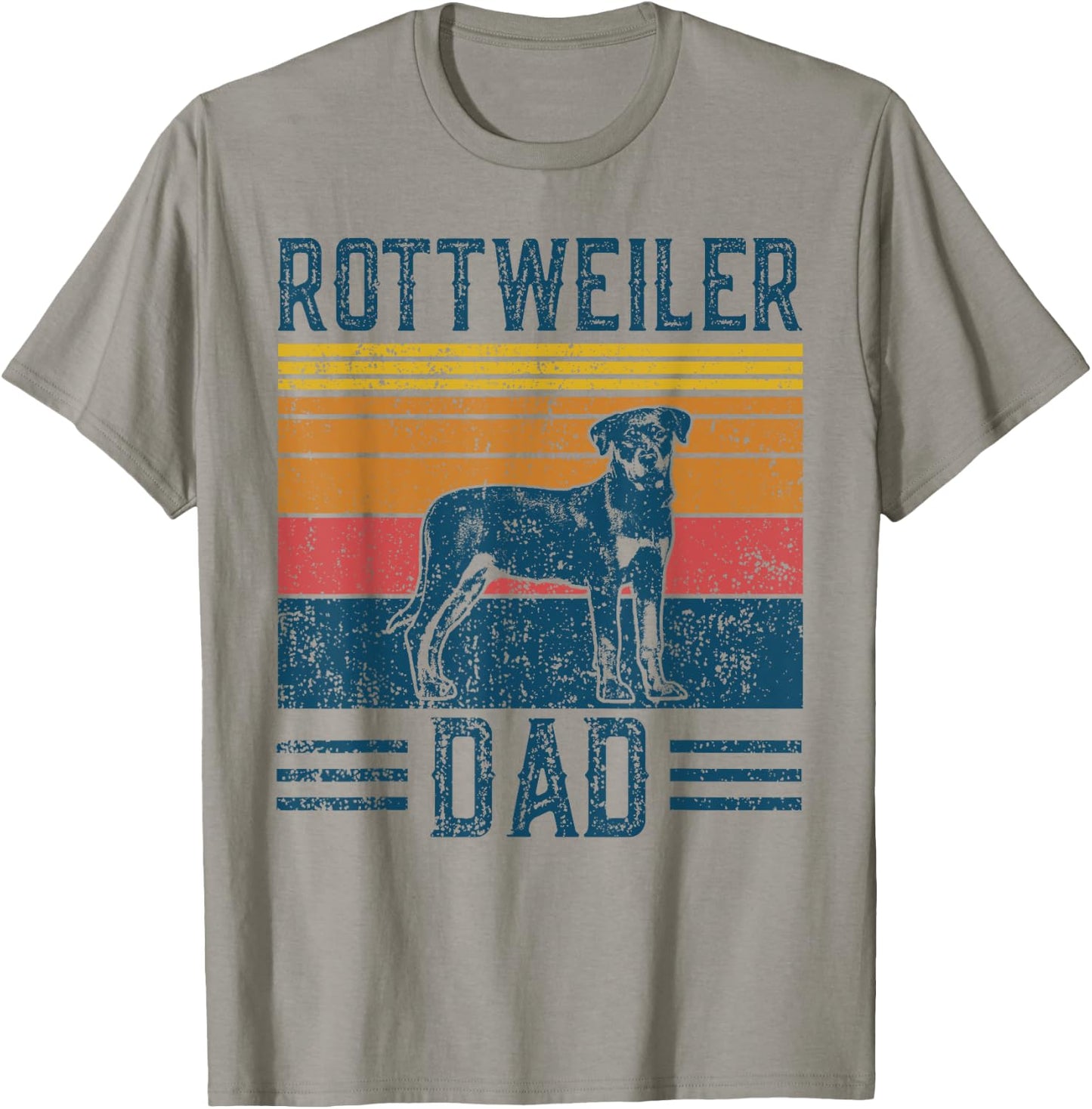 Dog Rottie Dad - Vintage Rottweiler Dad Men Women T-Shirt - T-Shirt | Sand