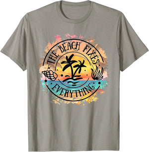The Beach Fixes Everything Summer Vacation Beach Hawaii T-Shirt - T-Shirt | Sand