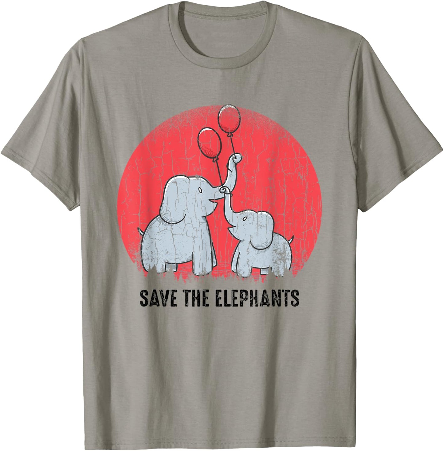 Save The Elephants Funny Elephant Lover Boys Girls Graphic T-Shirt - T-Shirt | Sand
