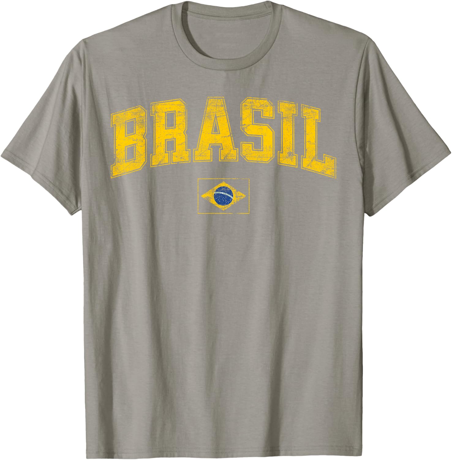 Retro Vintage Brasil | Women Men Kids Flag of Brazil T-Shirt - T-Shirt | Sand