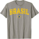 Retro Vintage Brasil | Women Men Kids Flag of Brazil T-Shirt - T-Shirt | Sand