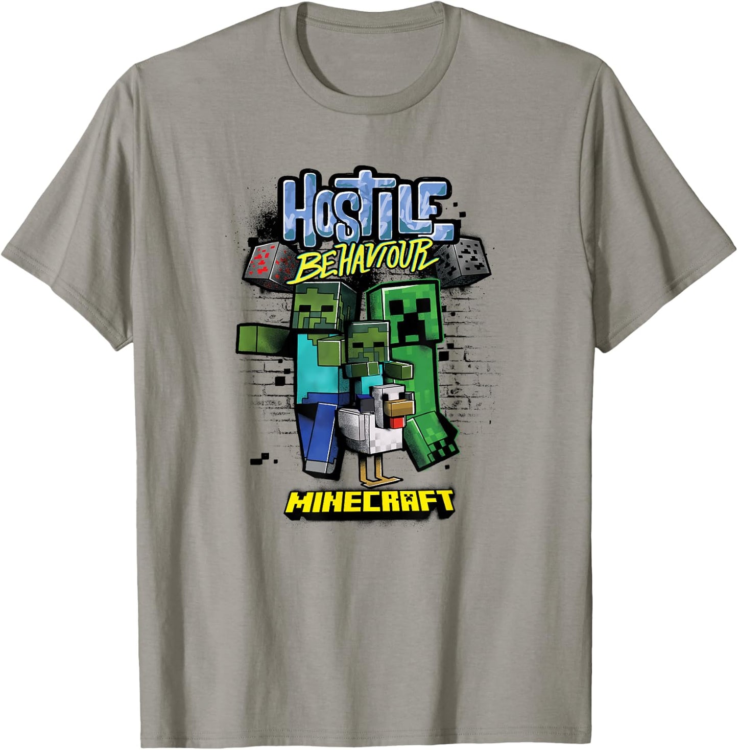 Minecraft Hostile Behaviour Aggressive Mob Group T-Shirt - T-Shirt | Sand