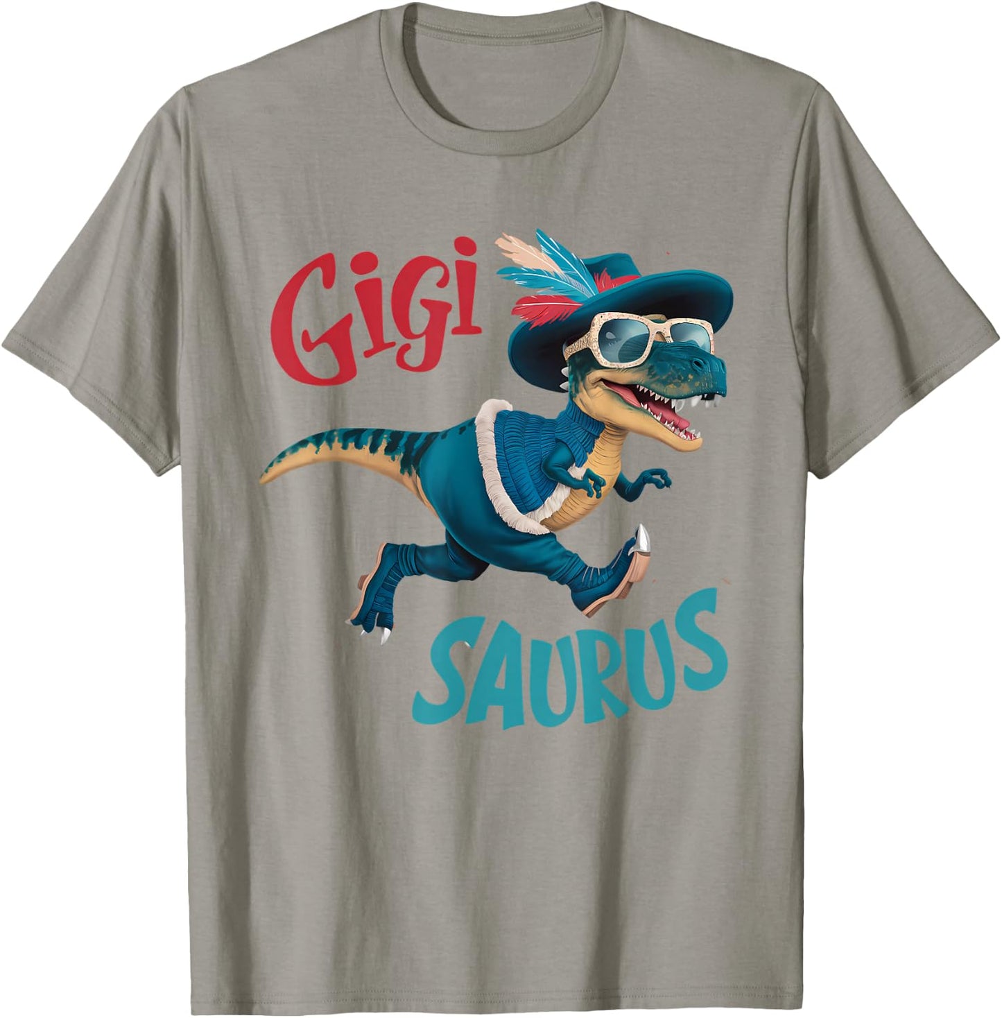 Gigi Saurus Grandmother Grandma Gigisaurus T-Shirt - T-Shirt | Sand