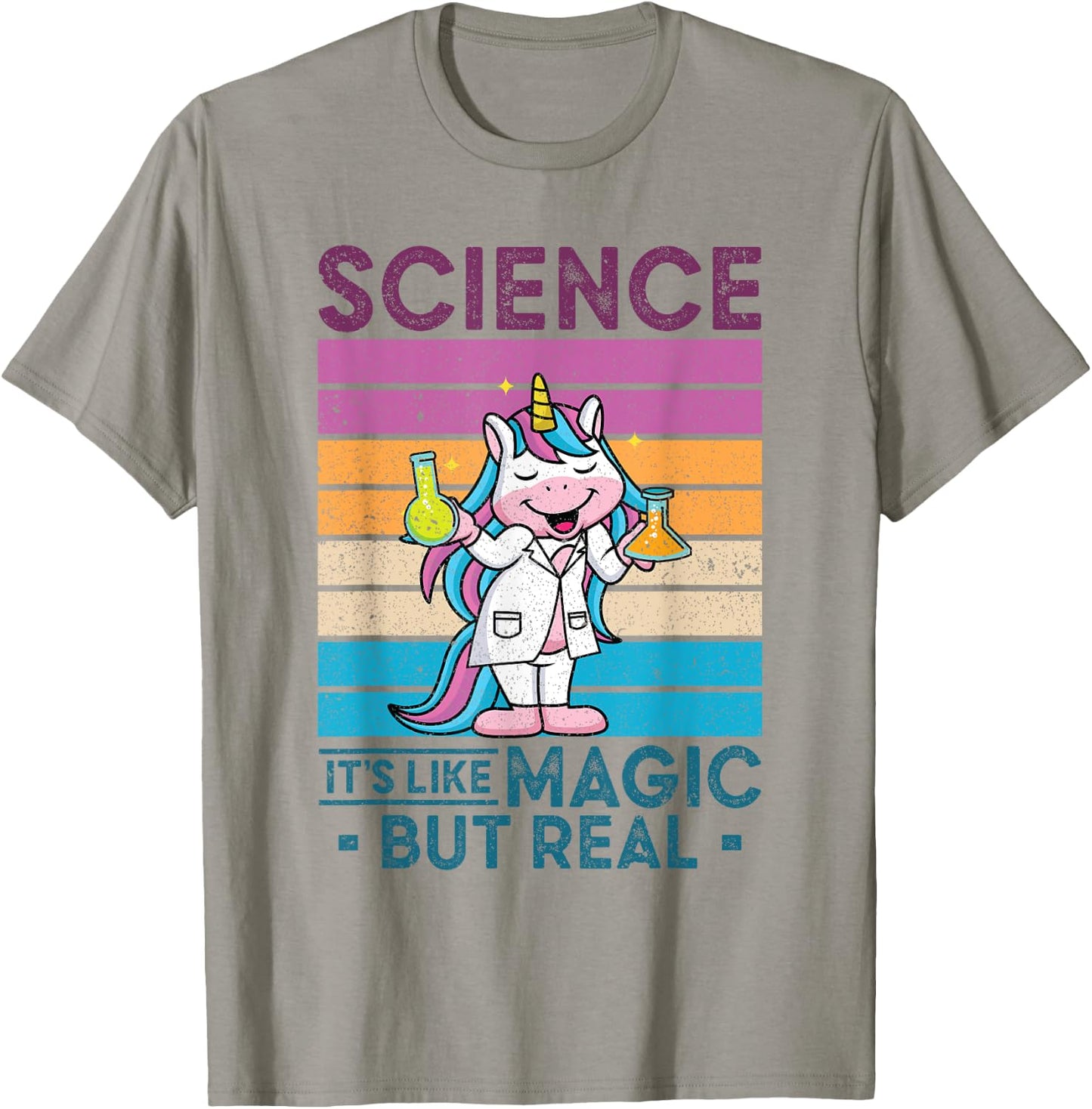Science It's Like Magic But Real Unicorn Scientist Science T-Shirt - T-Shirt | Sand