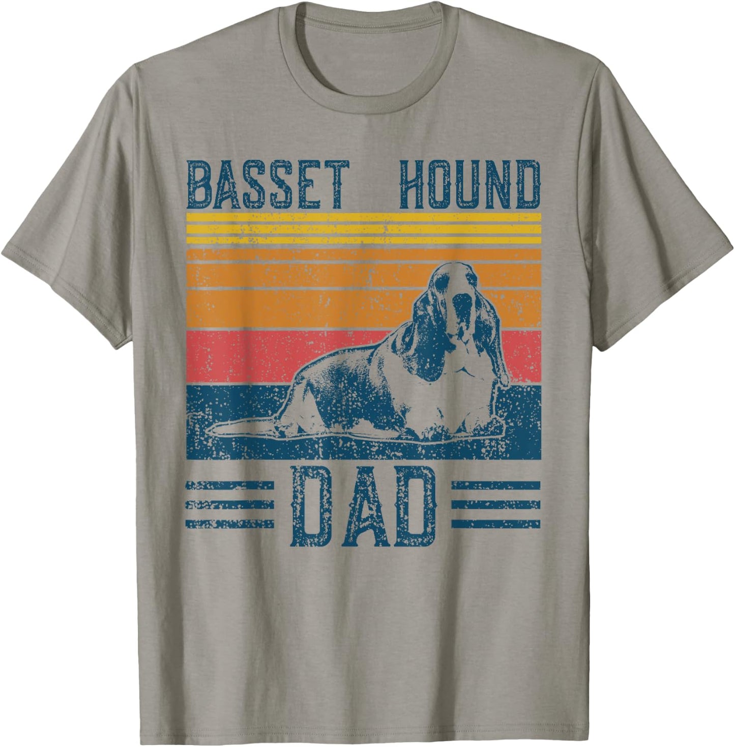 Dog Dad - Vintage Basset Hound Dad T-Shirt - T-Shirt | Sand