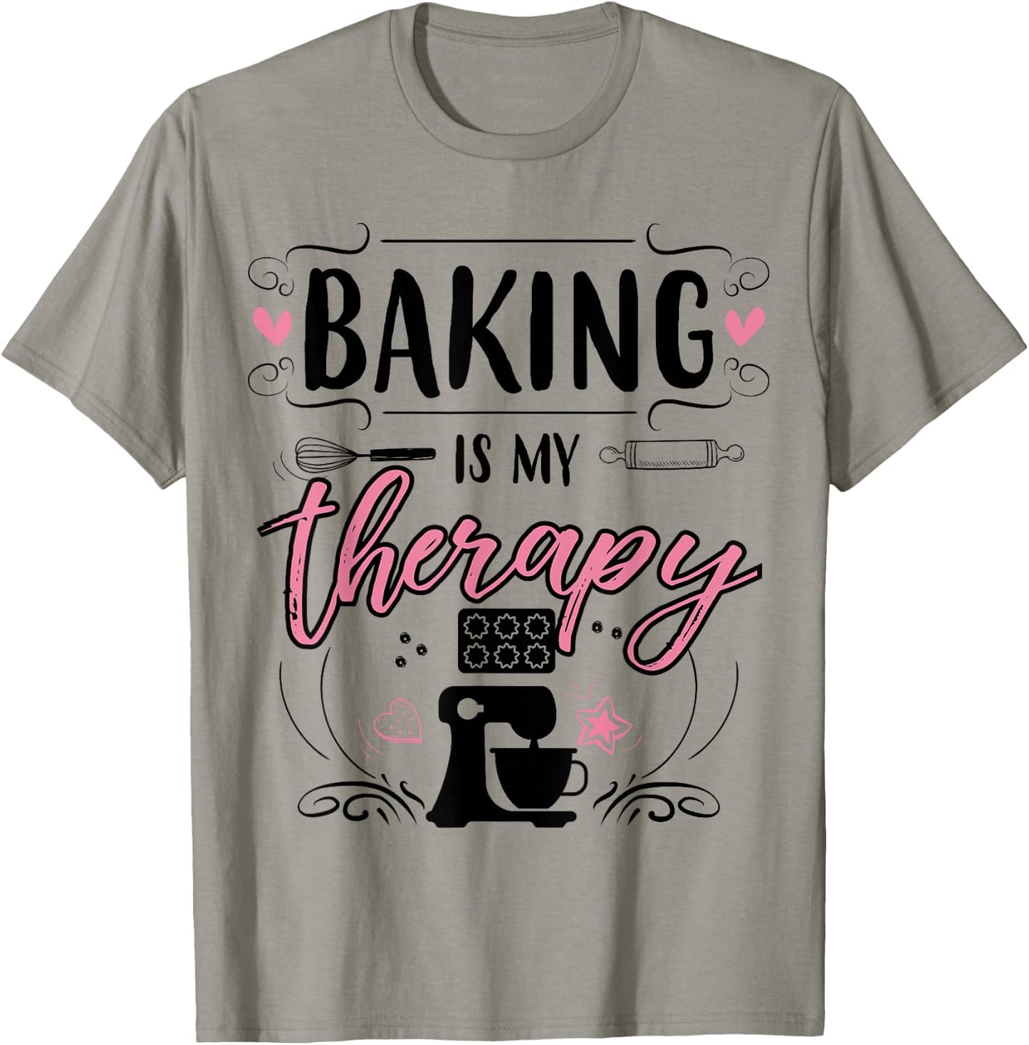 Baking Is My Therapy T-Shirt - T-Shirt | Sand