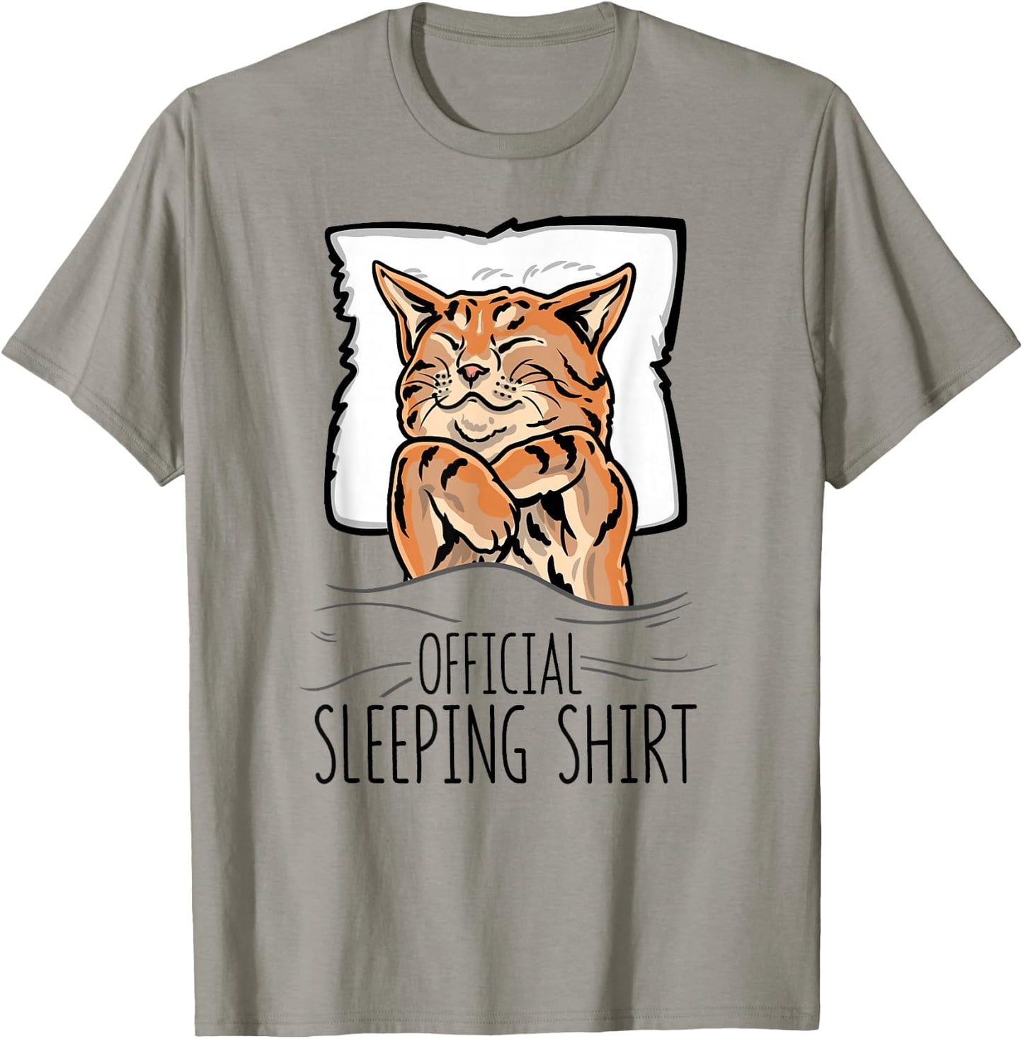 Official Sleeping Shirt Cute Cat nap Sleep Nightgown T-Shirt - T-Shirt | Sand