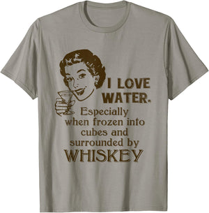 Whiskey Lovers Funny Retro Gag Gift Novelty Graphic T-Shirt - T-Shirt | Sand
