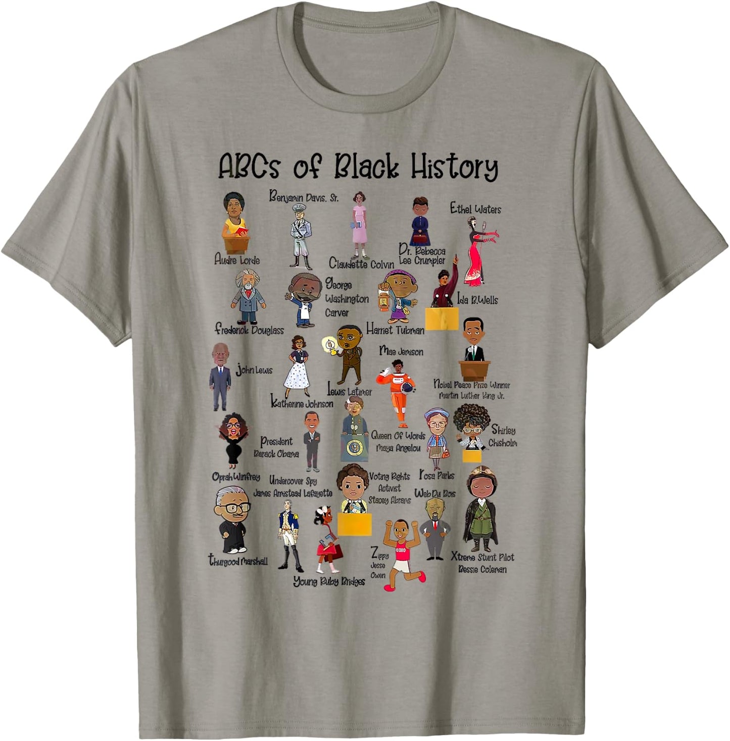 ABCs Of Black History Pride Teacher Proud African American T-Shirt - T-Shirt | Sand