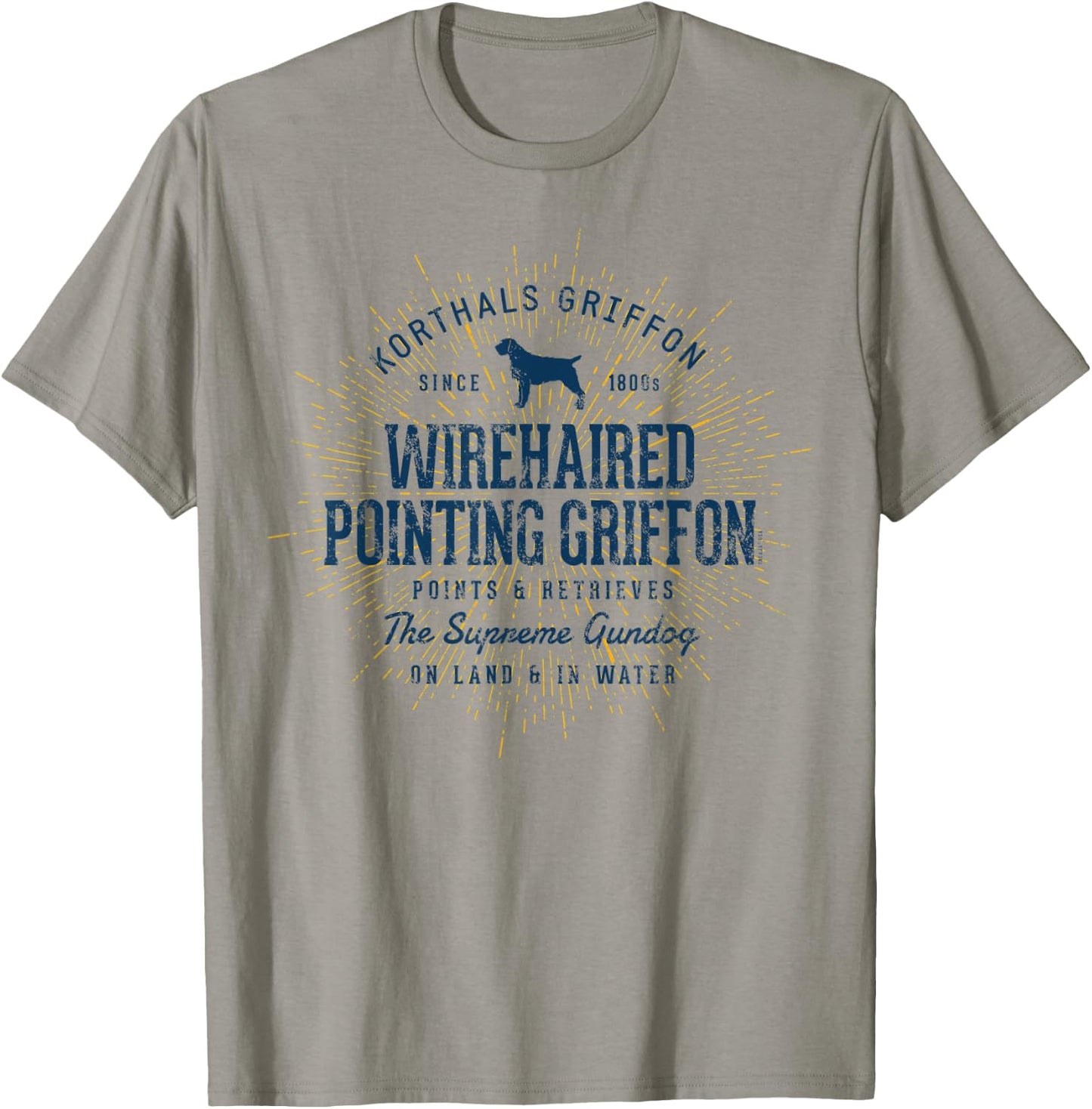 Korthals Griffon Vintage Retro Wirehaired Pointing Griffon T-Shirt - T-Shirt | Sand