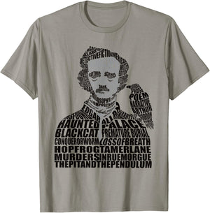 Calligram Edgar Allan Poe Poem Lover Gift T-Shirt - T-Shirt | Sand