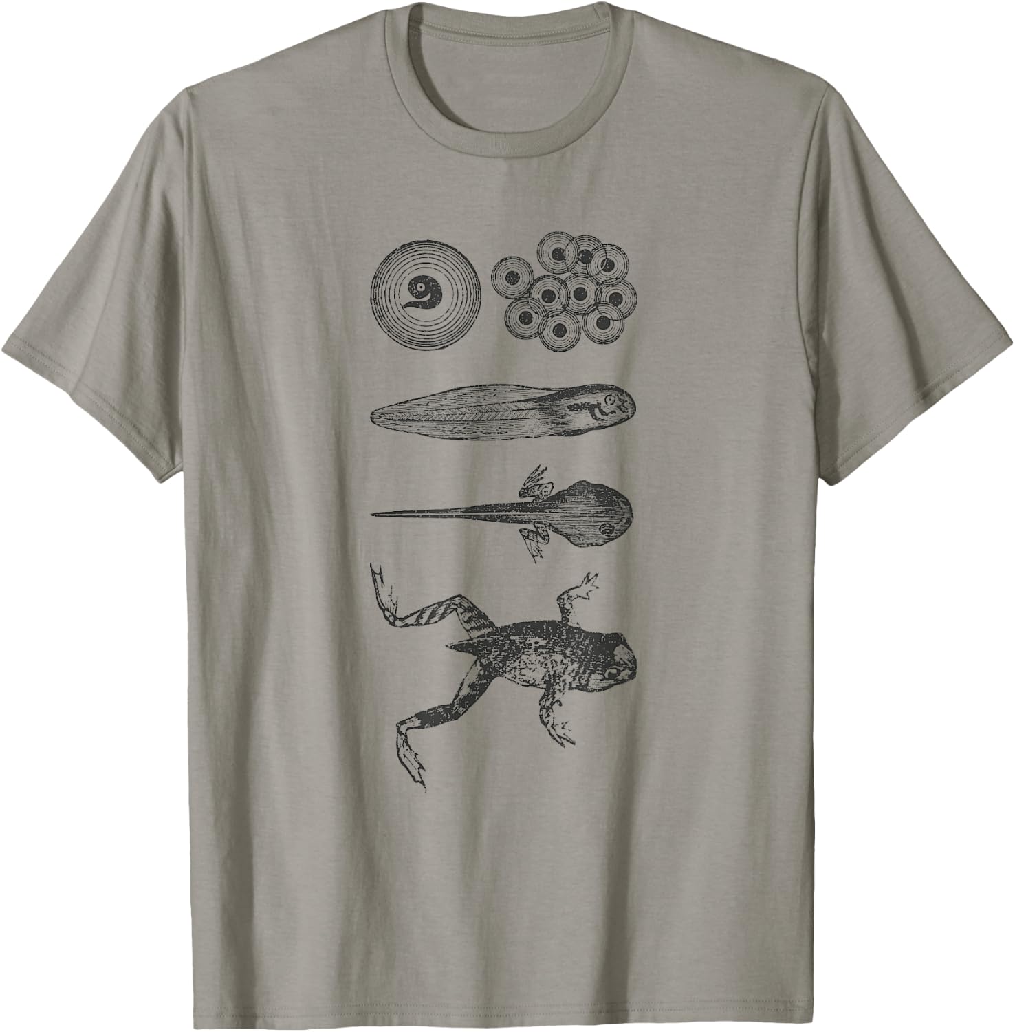Frog Tadpole Metamorphosis Life Cycle Biology T-Shirt - T-Shirt | Sand