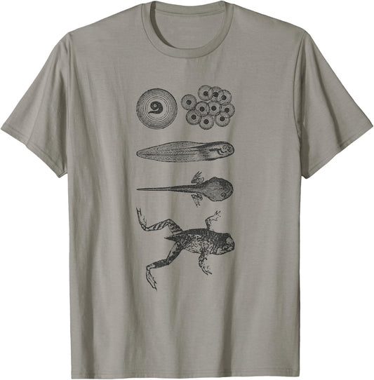 Frog Tadpole Metamorphosis Life Cycle Biology T-Shirt - T-Shirt | Sand
