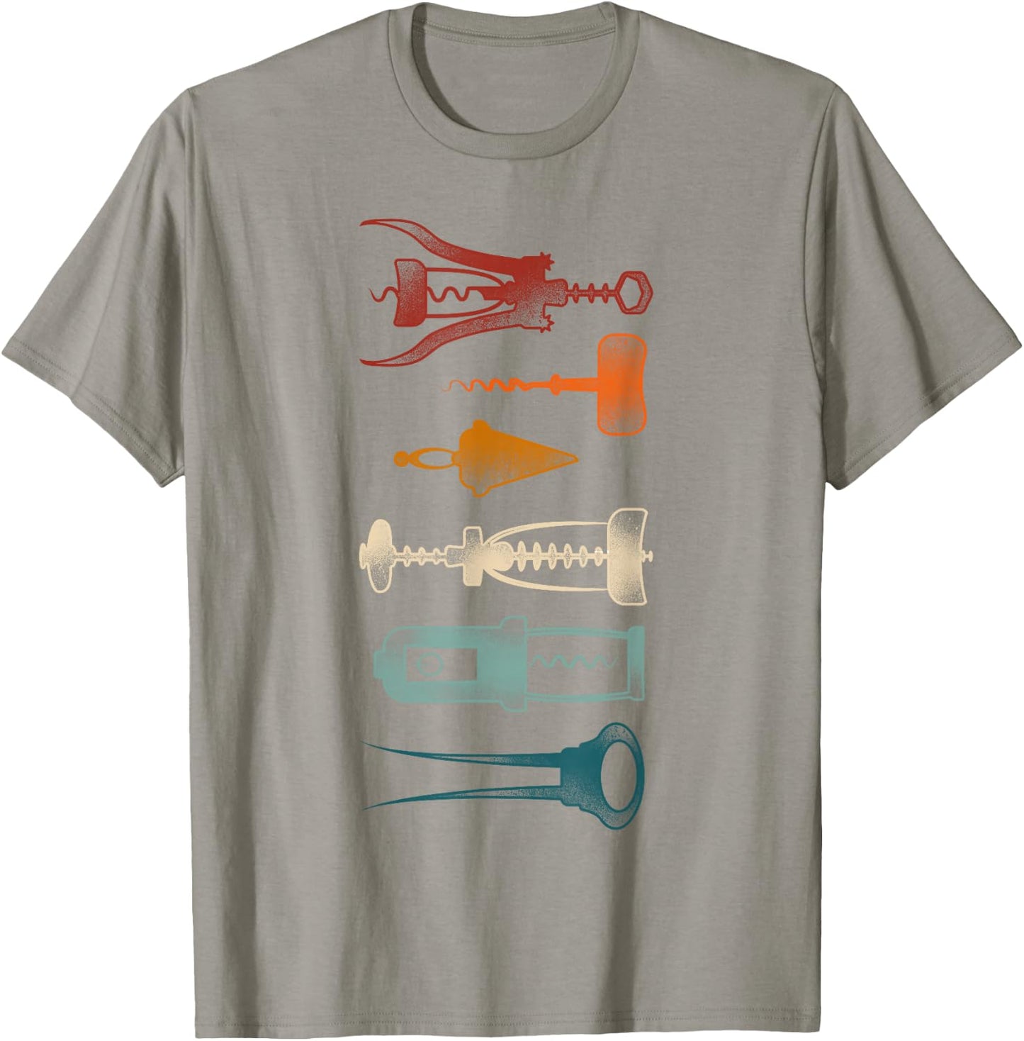 Sommelier Wine Drinking Tasting Retro Corkscrew Wine Opener T-Shirt - T-Shirt | Sand