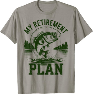 Bass Fish My Retirement Plant Funny Grandpa Fishing Gift Men T-Shirt - T-Shirt | Sand