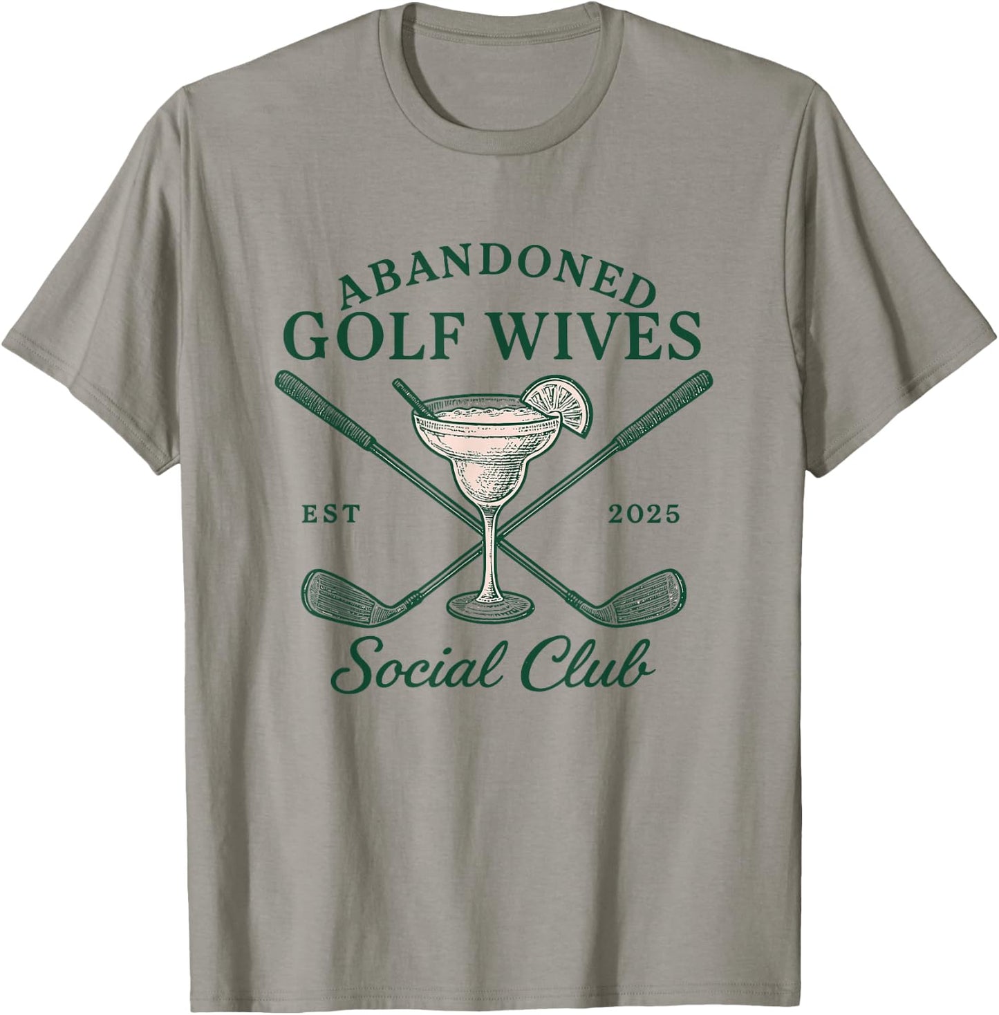 Pink Green Abandoned Golf Wives Social Club T-Shirt - T-Shirt | Sand