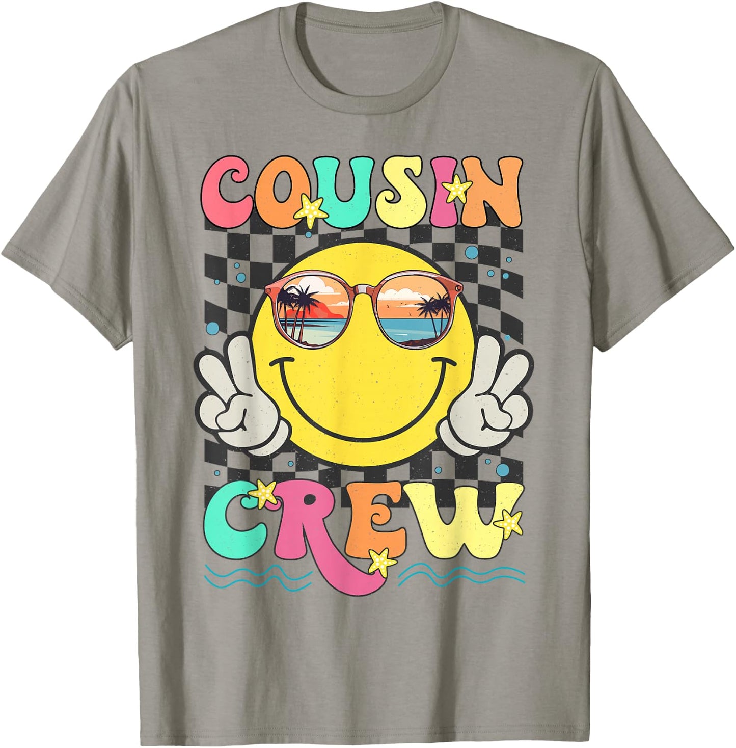 Retro Cousin Crew 2024 Summer Vacation Family Trip Matching T-Shirt - T-Shirt | Sand