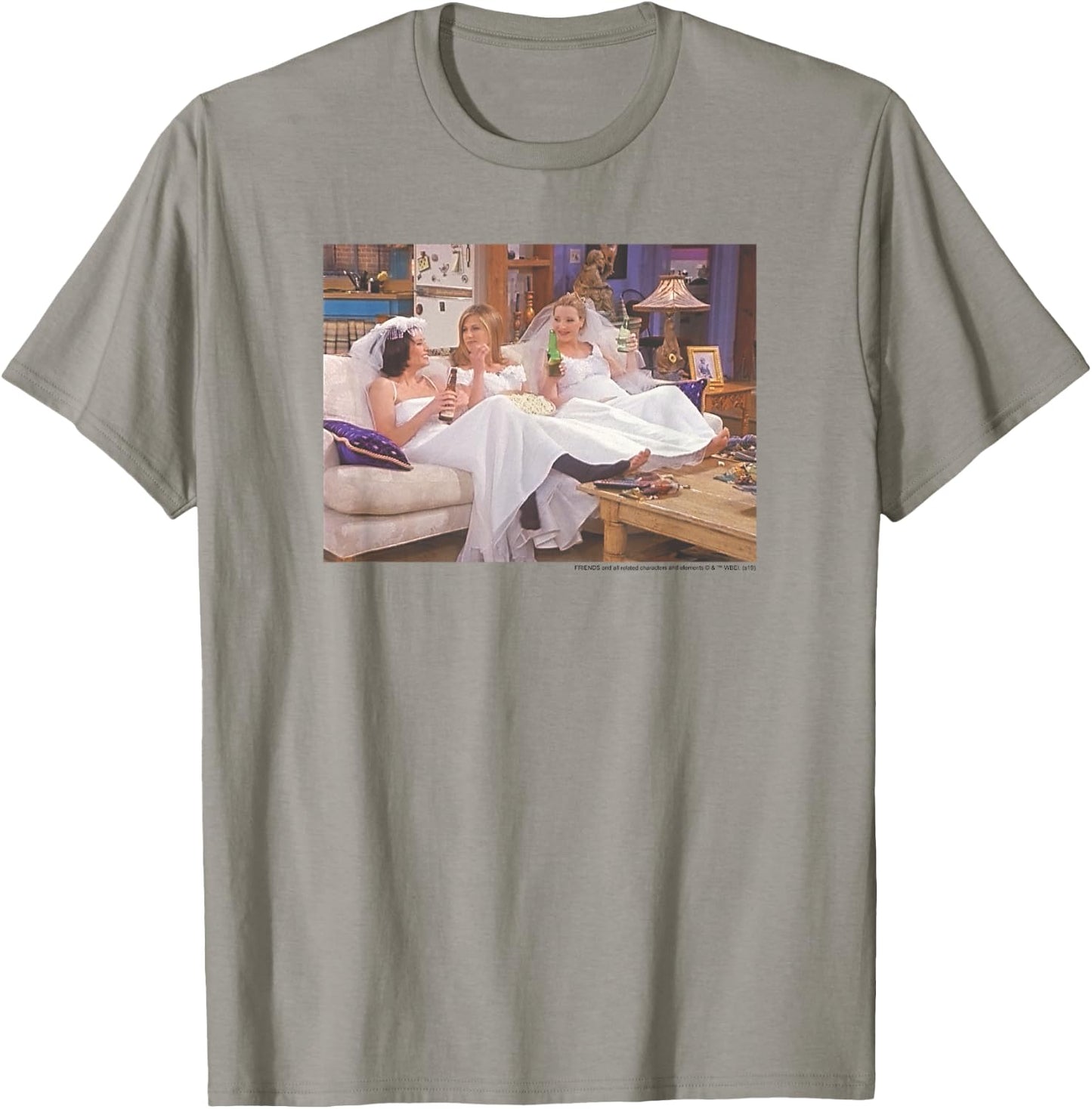 Friends Group Brides Couch Party Picture T-Shirt - T-Shirt | Sand
