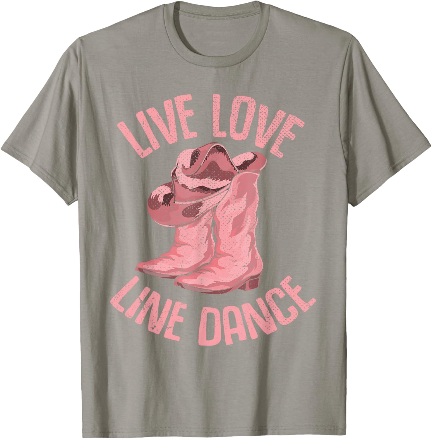 Line Dancing Cowboy Boots Live Love Line Dance T-Shirt - T-Shirt | Sand