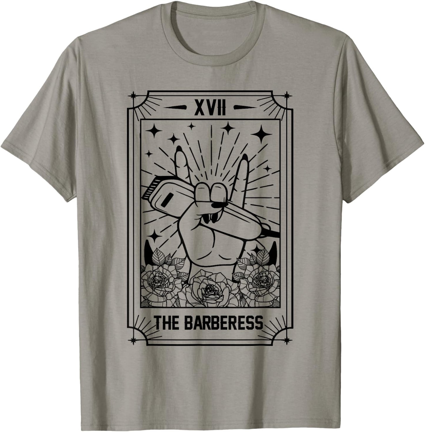 Hairstylist Proud Lady Barber Salon The Barberess Tarot Card T-Shirt - T-Shirt | Sand