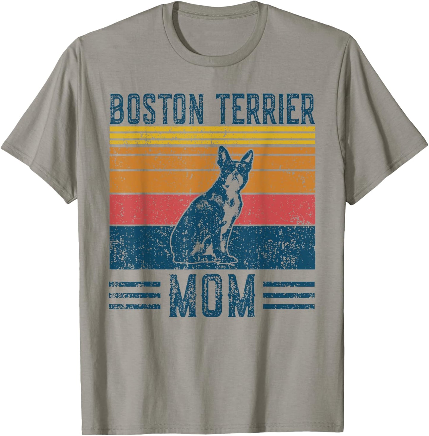 Dog Boston Terrier Mom - Vintage Boston Terrier Mom T-Shirt - T-Shirt | Sand