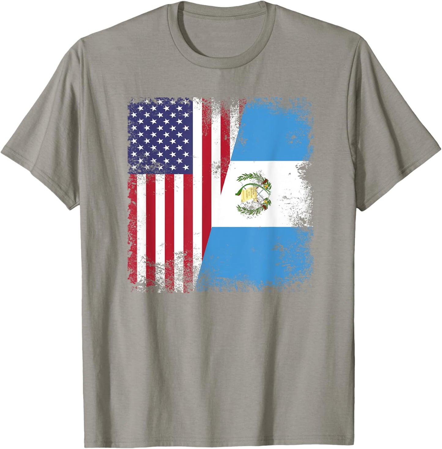 Half Guatemalan Flag | Vintage Guatemala USA Gift T-Shirt - T-Shirt | Sand