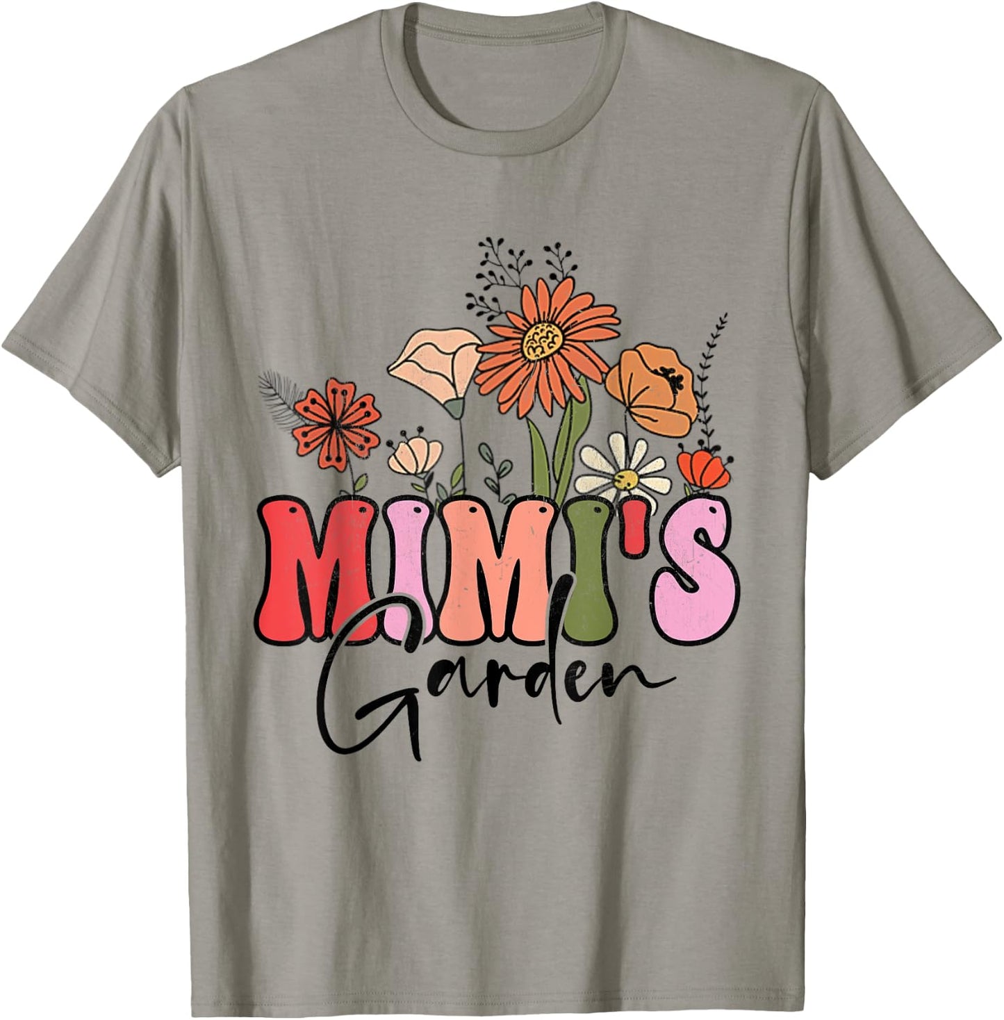 Flowers Groovy Retro Mothers Day Mimi's Garden T-Shirt - T-Shirt | Sand