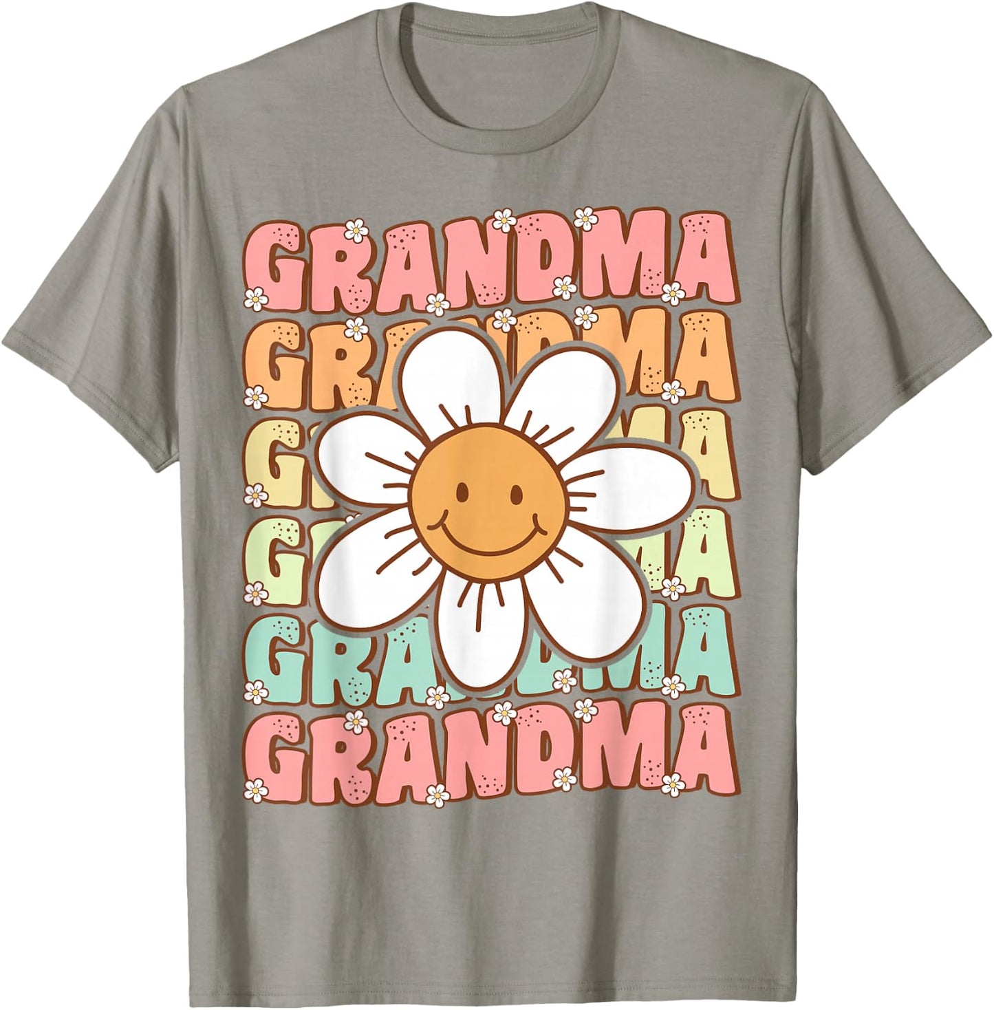 Cute Groovy Grandma 70s Family Birthday Party Daisy Flower T-Shirt - T-Shirt | Sand