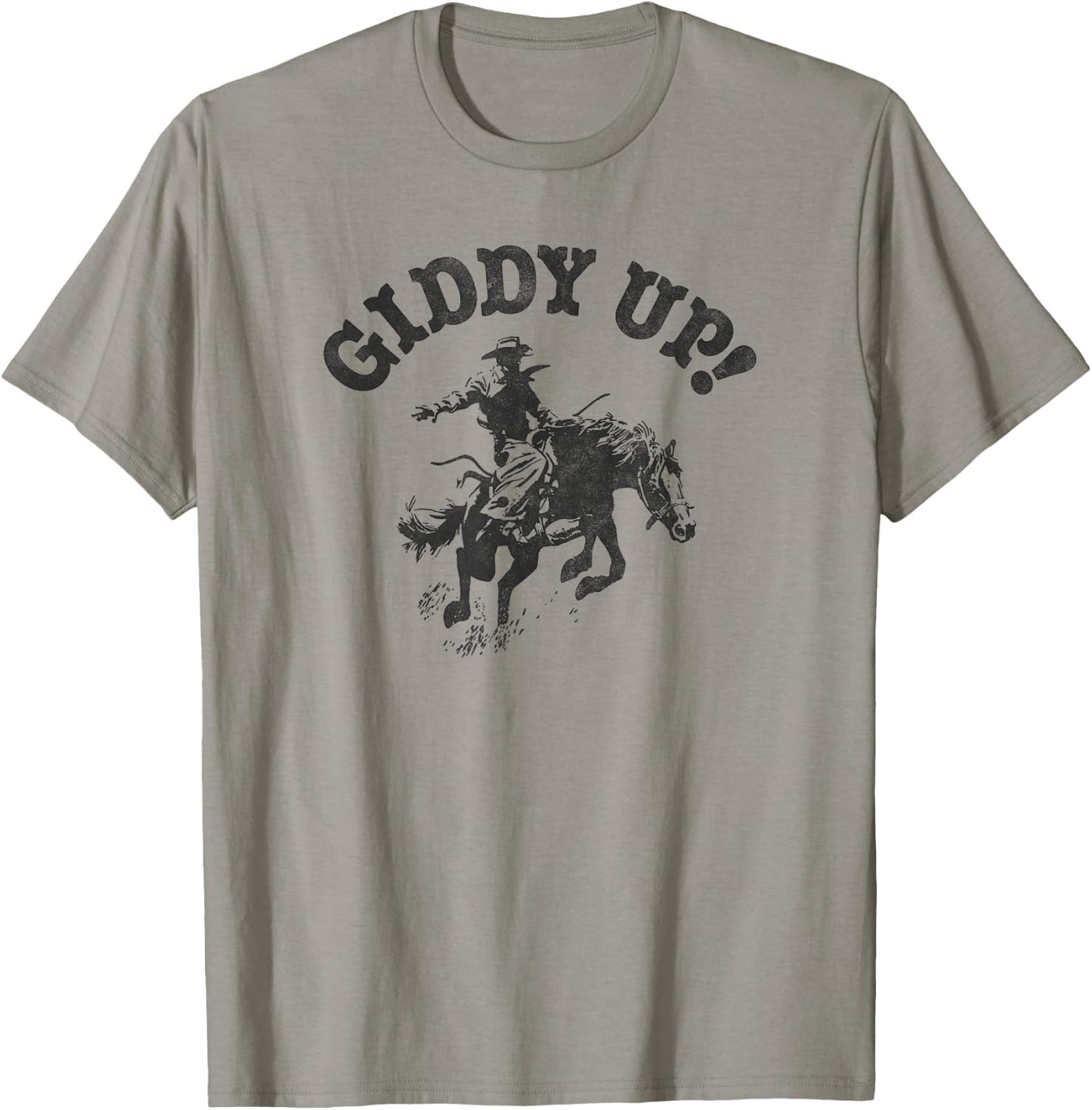 Trendy Giddy Up Classic Rodeo Black & White T-Shirt - T-Shirt | Sand
