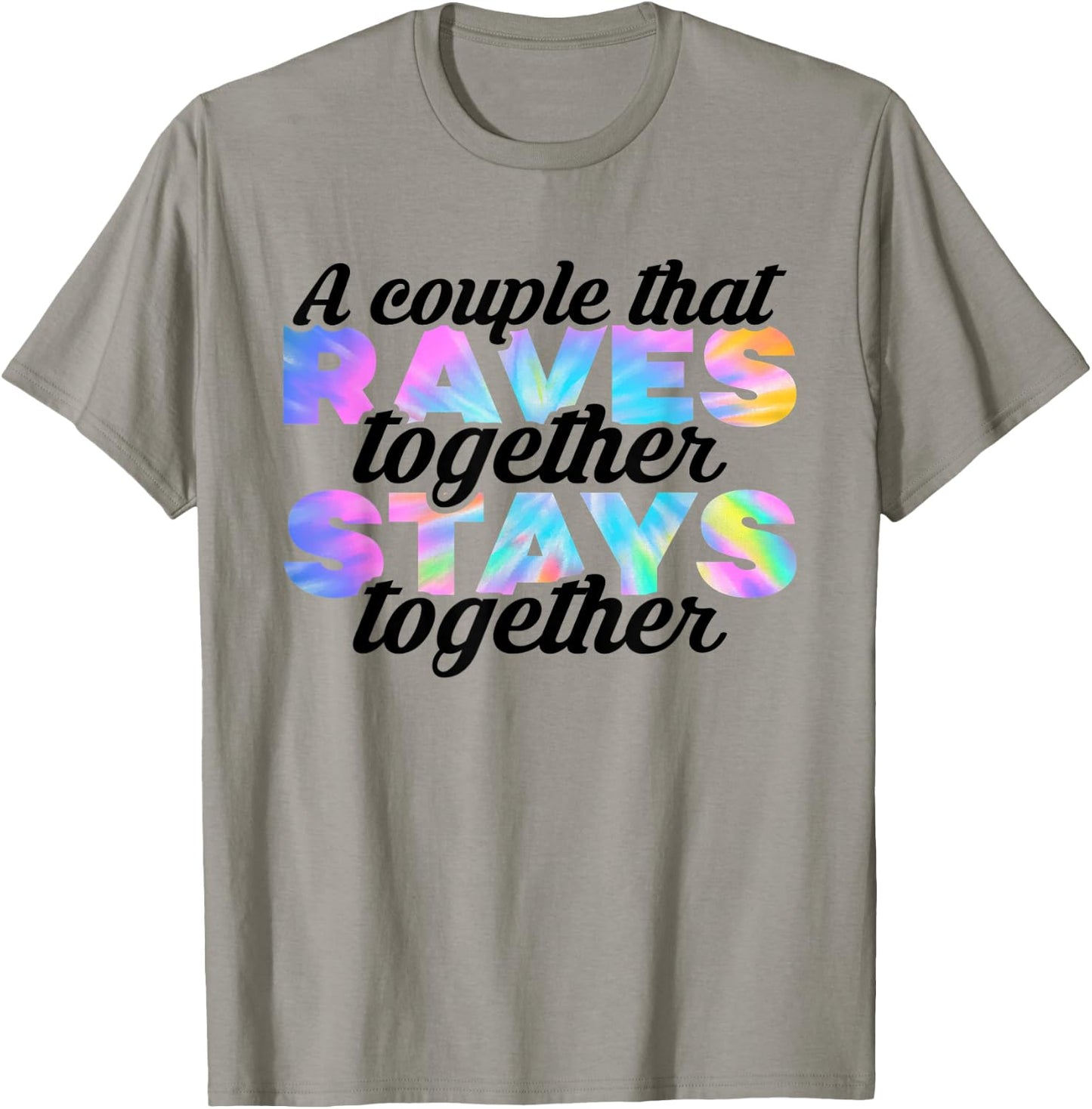Rave Couple Matching EDM Dance Music Festival Tie Dye T-Shirt - T-Shirt | Sand