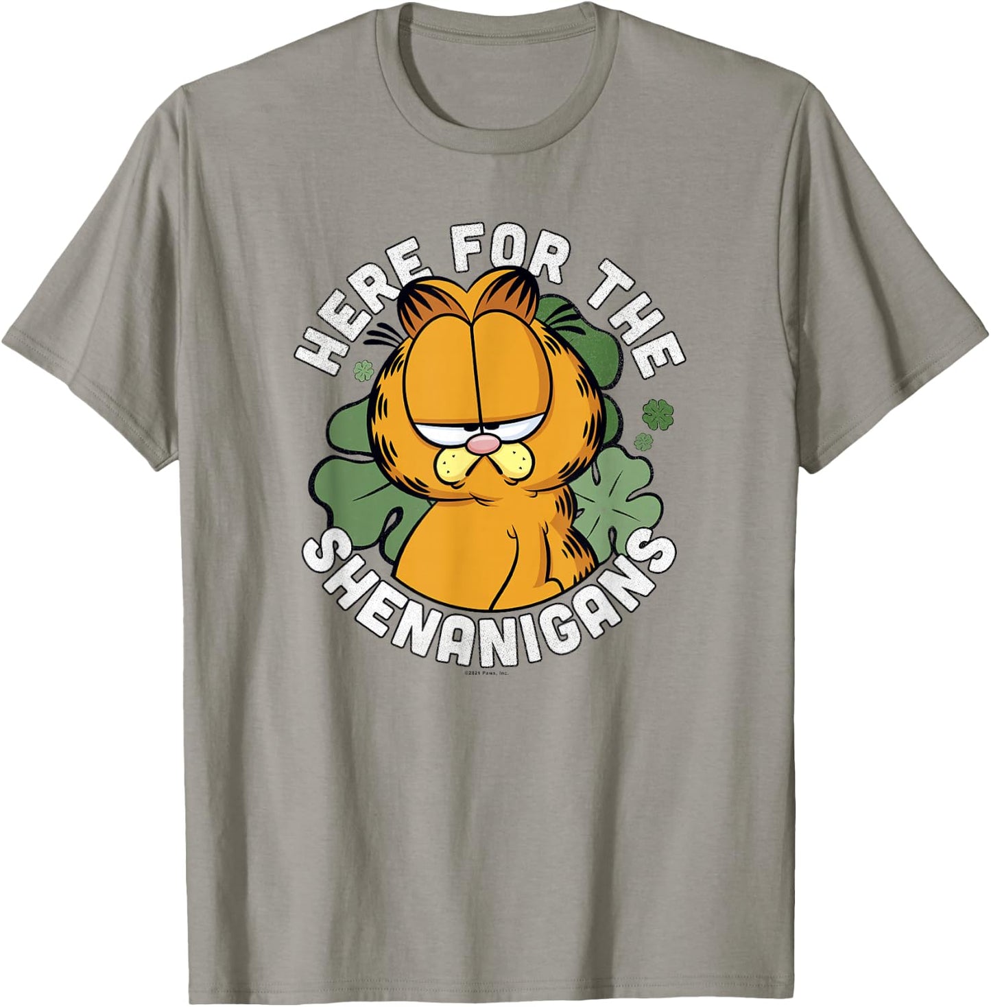 Garfield St. Patrick's Day Here For The Shenanigans T-Shirt - T-Shirt | Sand