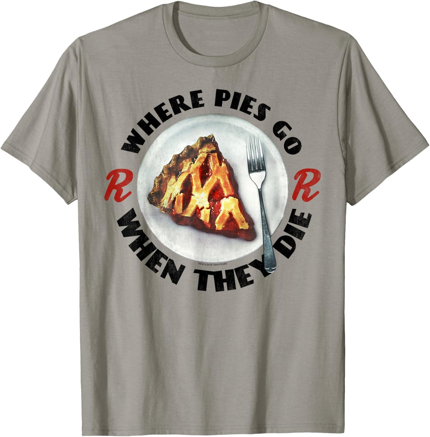 Twin Peaks Where Pies Go Die On A Plate Graphic T-Shirt - T-Shirt | Sand