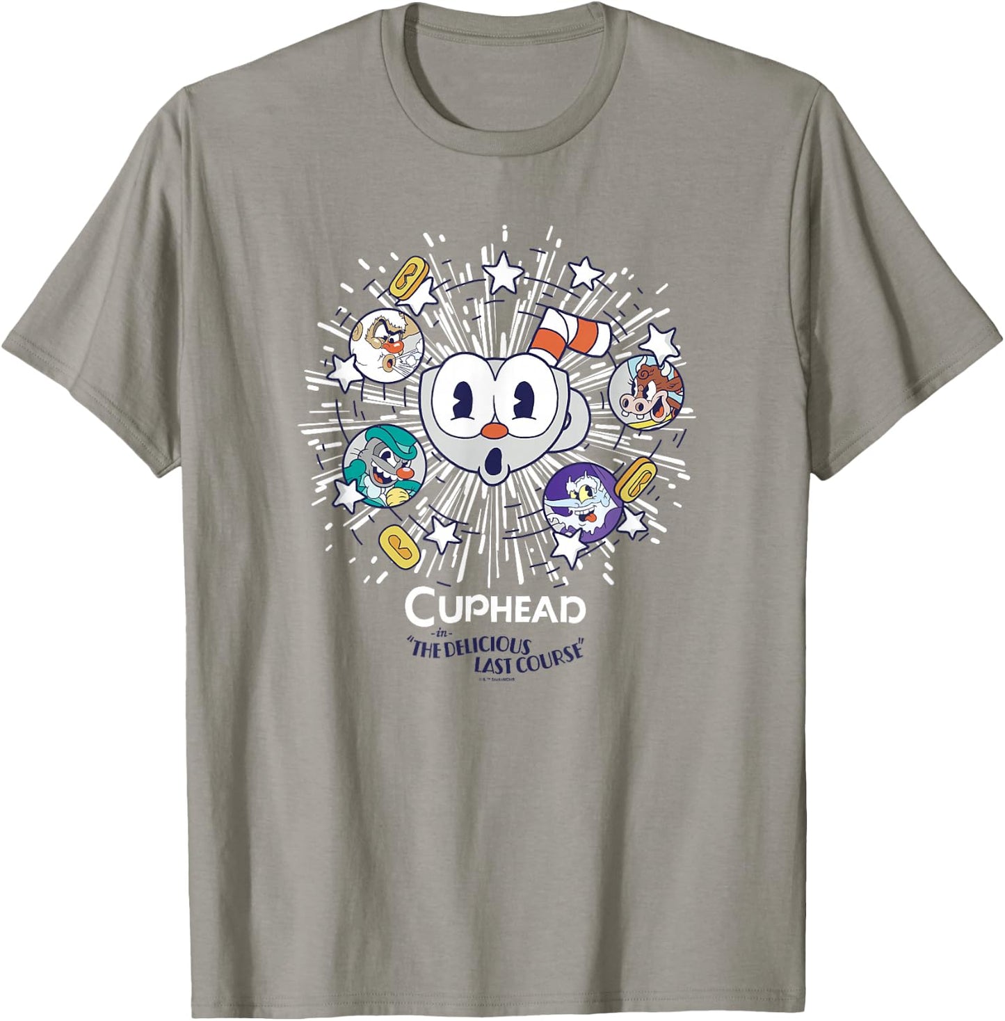 Cuphead: The Delicious Last Course Cuphead Character Group T-Shirt - T-Shirt | Sand