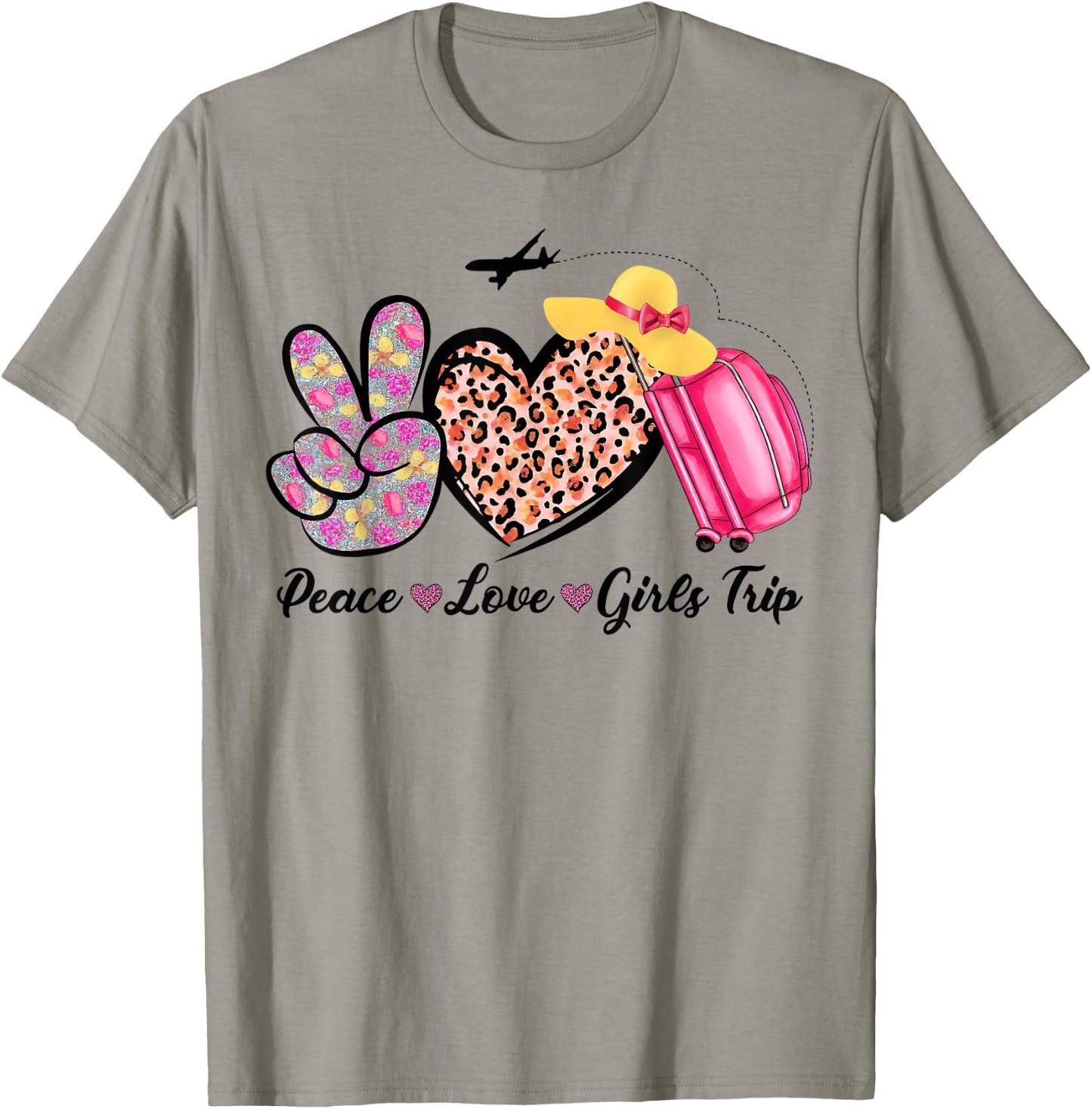 Girls Trip Traveling Lover Vacation Peace Love Girls Trip T-Shirt - T-Shirt | Sand
