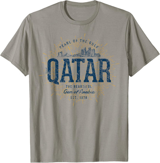 Retro Style Vintage Qatar T-Shirt - T-Shirt | Sand