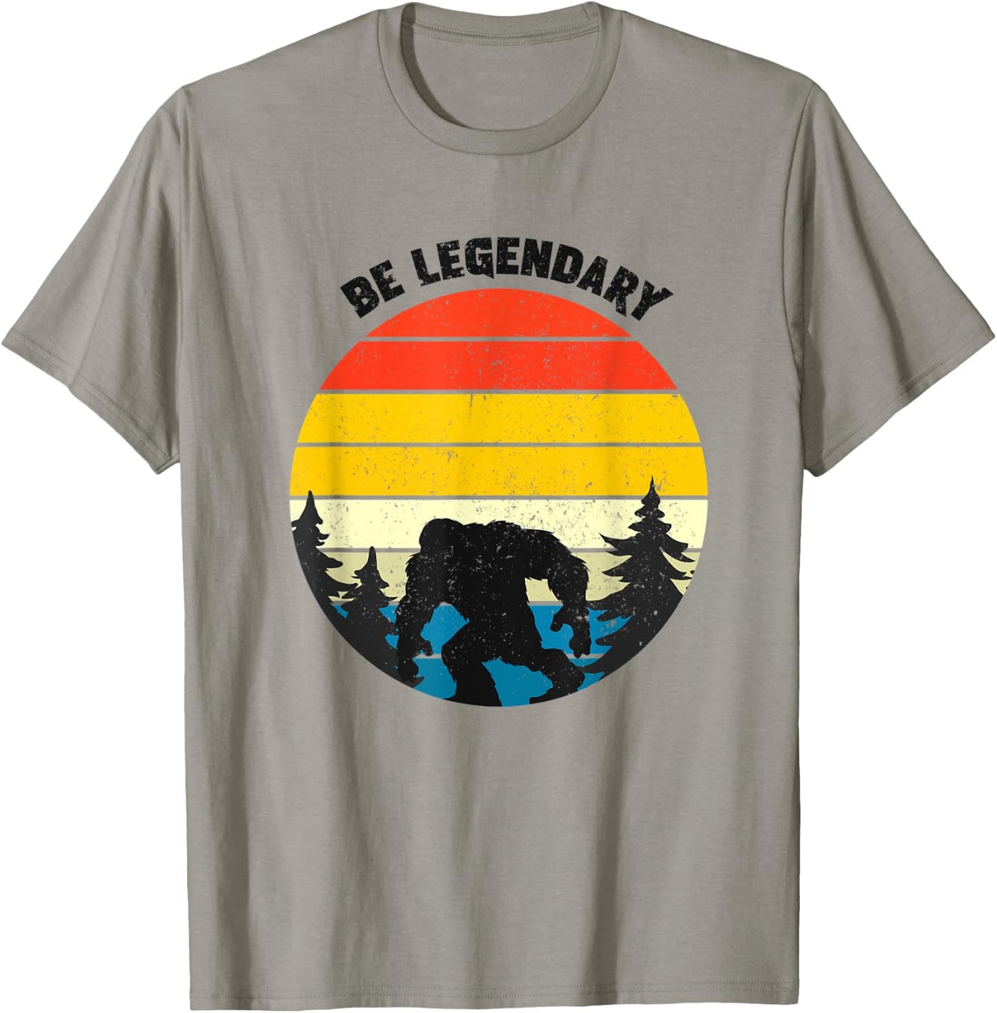 Be legendary, big foot vintage retro style background print T-Shirt - T-Shirt | Sand