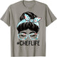 Chef Week Appreciation Day Women Messy Bun For Work T-Shirt - T-Shirt | Sand