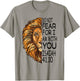 Christian Religious Bible Verse Sayings Lion Fear Scripture T-Shirt - T-Shirt | Sand