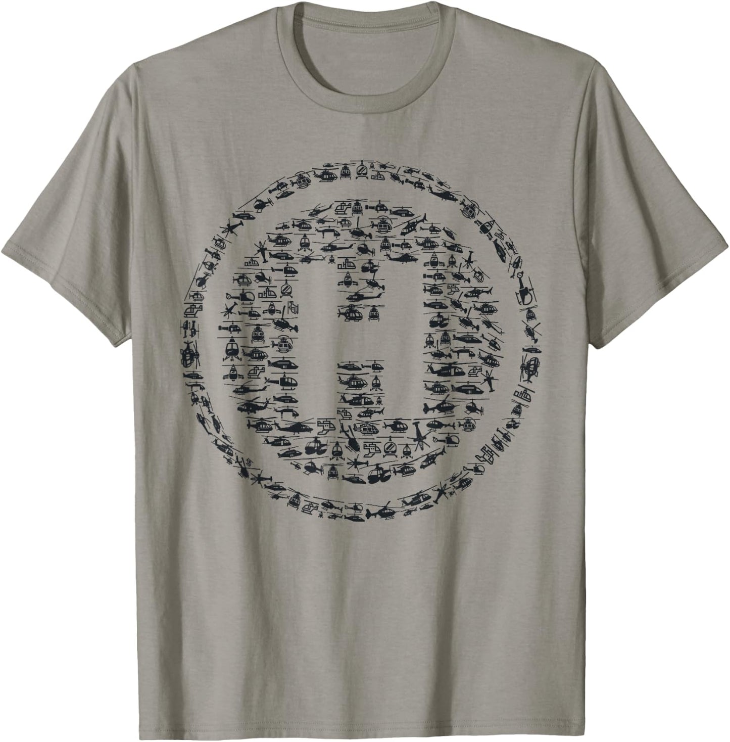 Helicopter Helipad H Symbol Pilot Aviation Flying Design T-Shirt - T-Shirt | Sand
