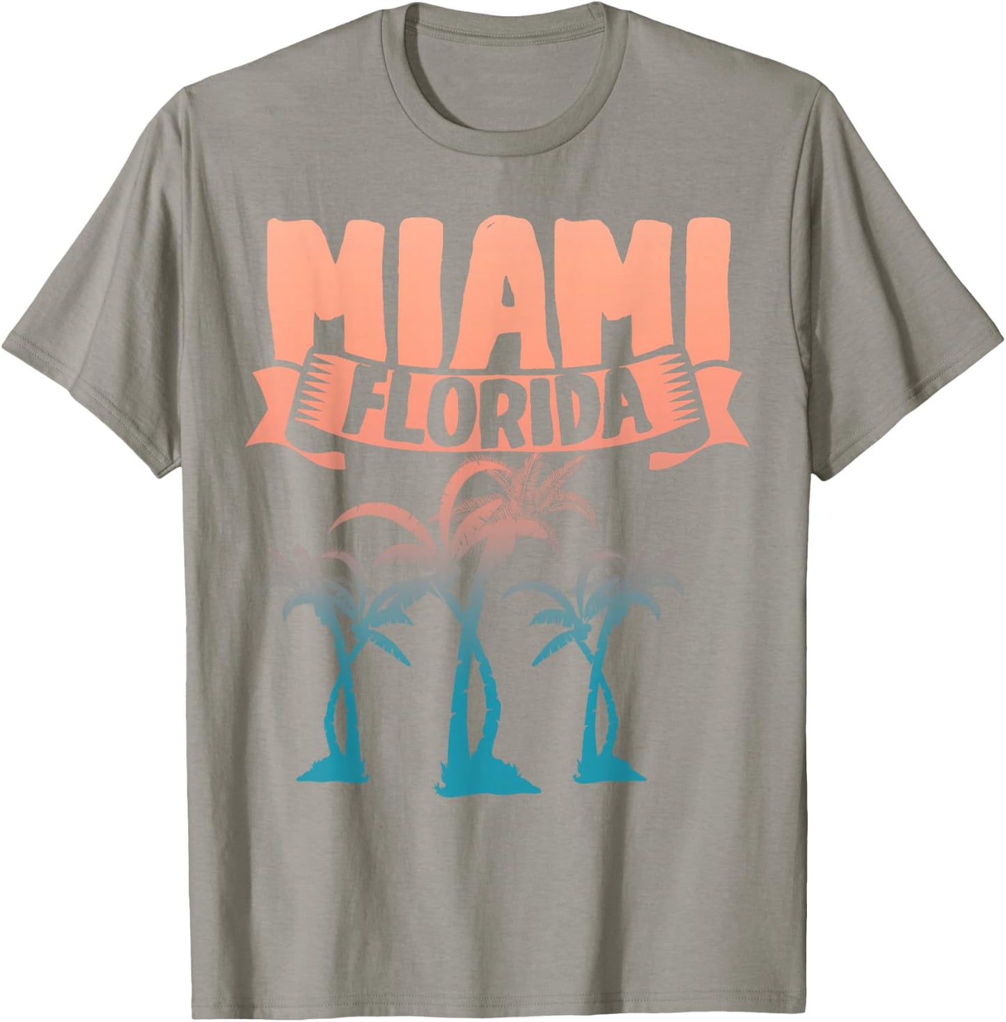 Tropical Summer Vacation Palm Trees Miami Beach Florida T-Shirt - T-Shirt | Sand