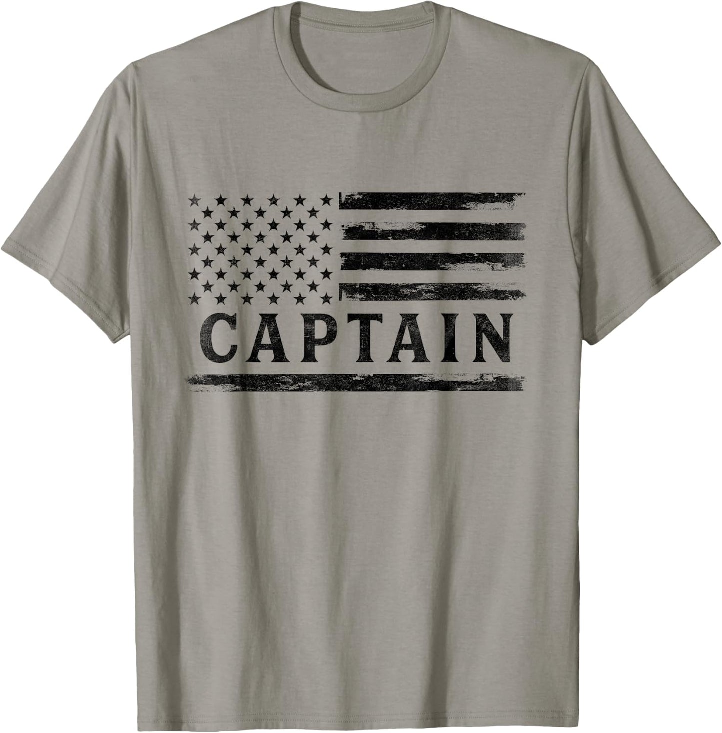 Captain Black Vintage USA Flag Father's Day T-Shirt - T-Shirt | Sand