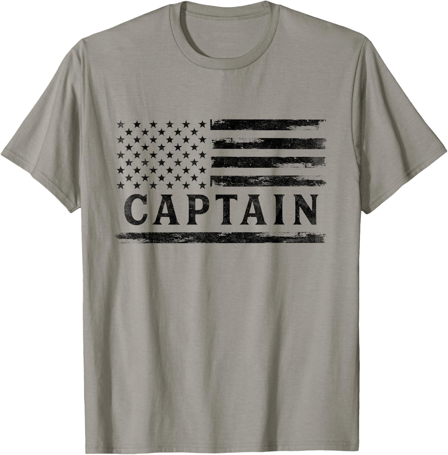 Captain Black Vintage USA Flag Father's Day T-Shirt - T-Shirt | Sand