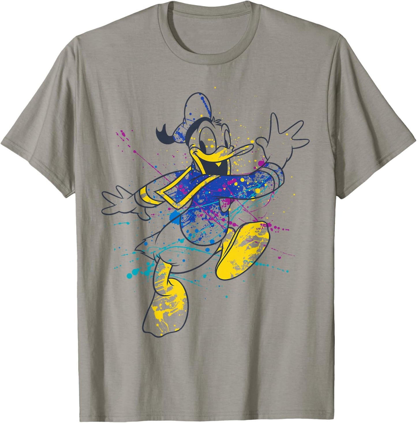 Disney Mickey and Friends Donald Duck Paint Splatter T-Shirt - T-Shirt | Sand