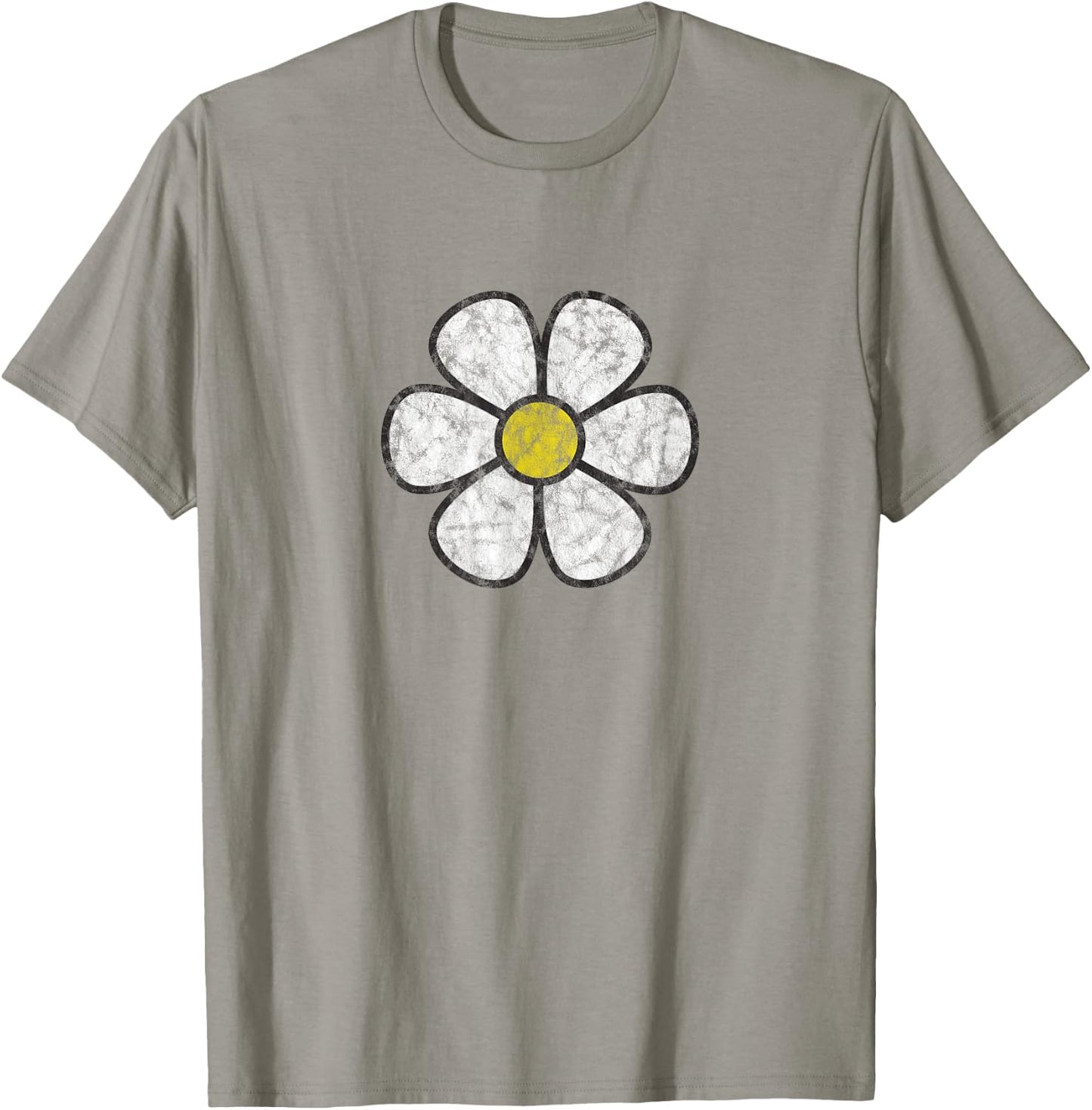 Hippie Daisy Flower Vintage Graphic Effect T-Shirt - T-Shirt | Sand