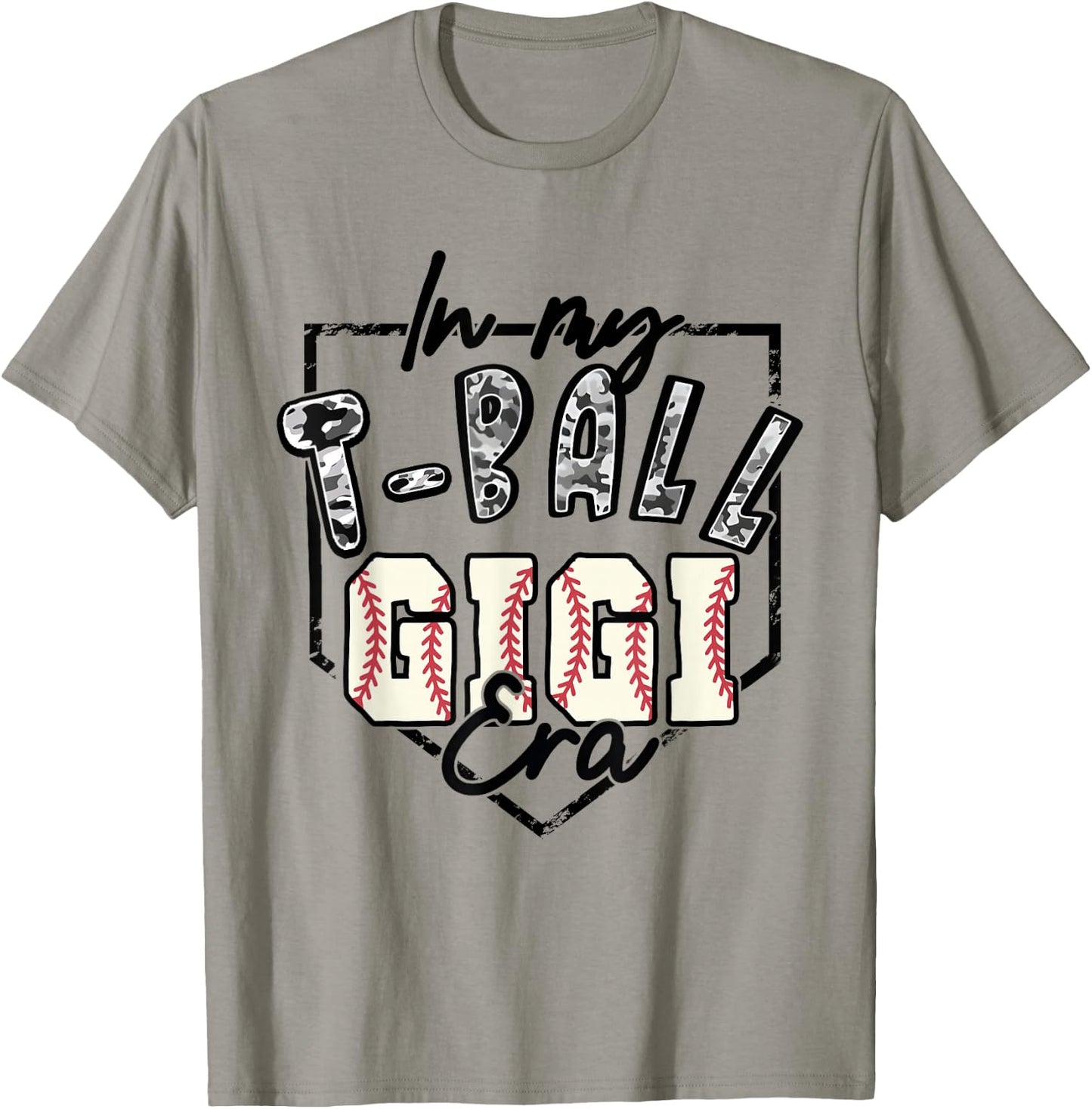 In My T-ball Gigi Era Camo -ball Matching Family Sport T-Shirt - T-Shirt | Sand