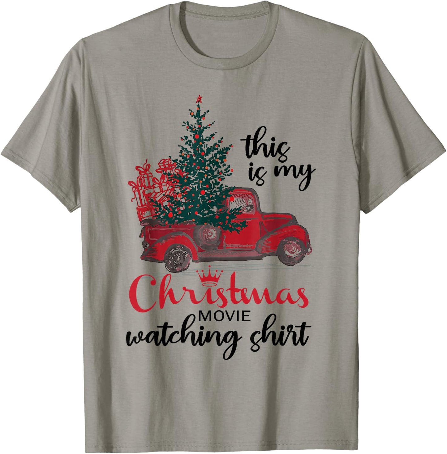 This Is My Christmas Movie Watching Shirt Vintage Red Truck T-Shirt - T-Shirt | Sand