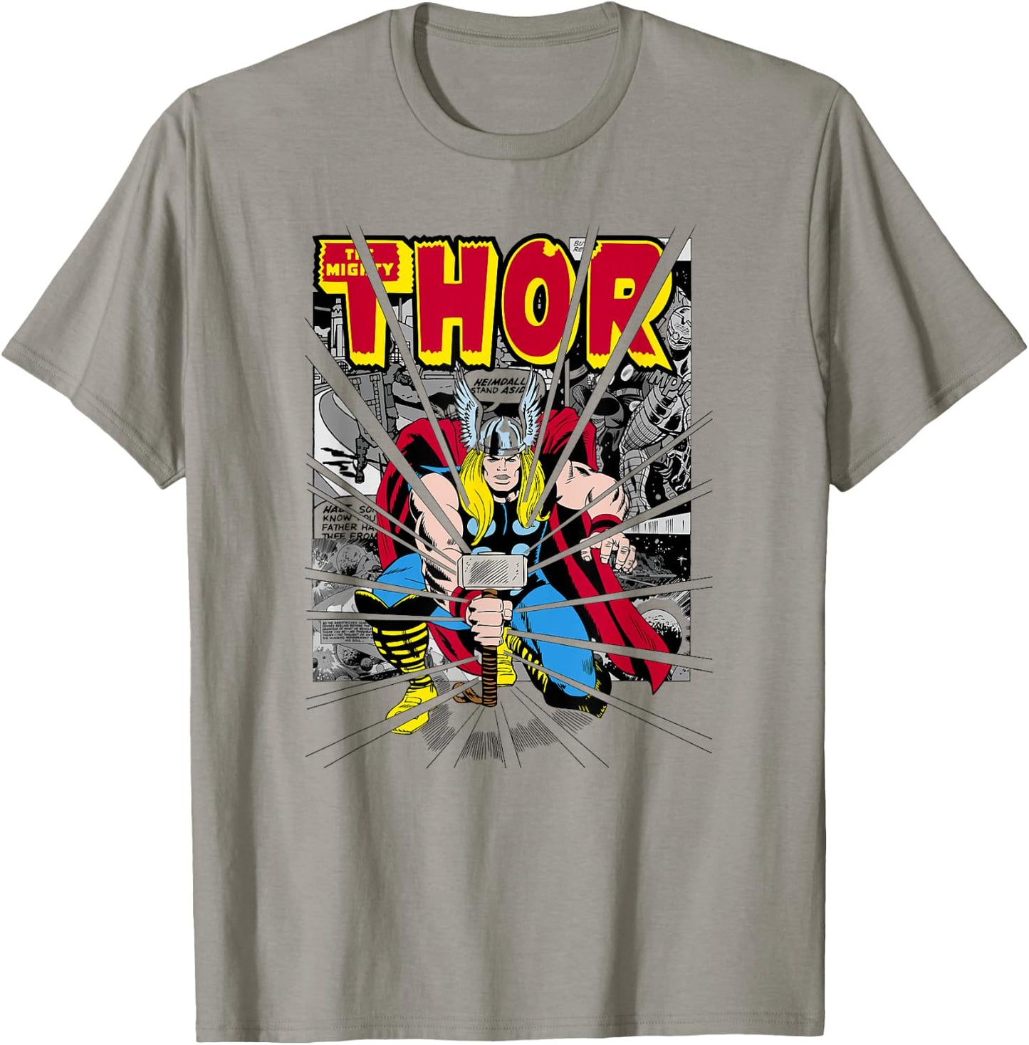 Marvel Mighty Thor Retro Comic Hammer Blast Kids T-Shirt - T-Shirt | Sand