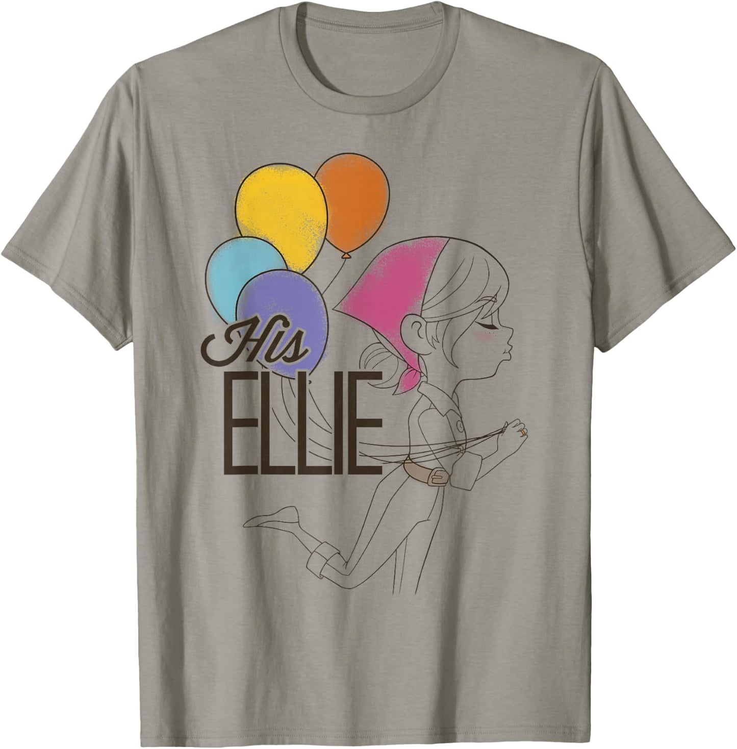 Disney Pixar Up His Ellie Balloons Sketch Graphic T-Shirt - T-Shirt | Sand