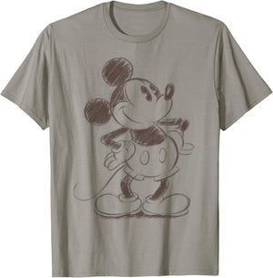 Disney Mickey and Friends Mickey Mouse Sketch Portrait T-Shirt - T-Shirt | Sand